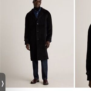 BNWT QUINCE 100% Alpaca Men's Black Overcoat